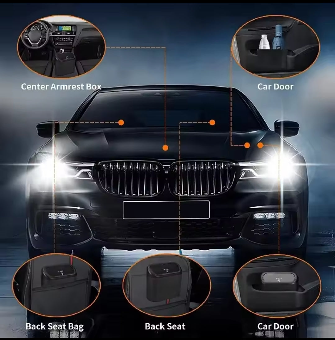 Mini Car Trash Bins Portable Waterproof Dustbin Interior Garbage Waste